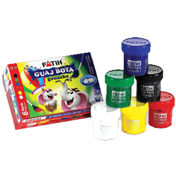Fatih Guaj Boya Karton Kutu Şişe 6 Renk 25 ML 50410