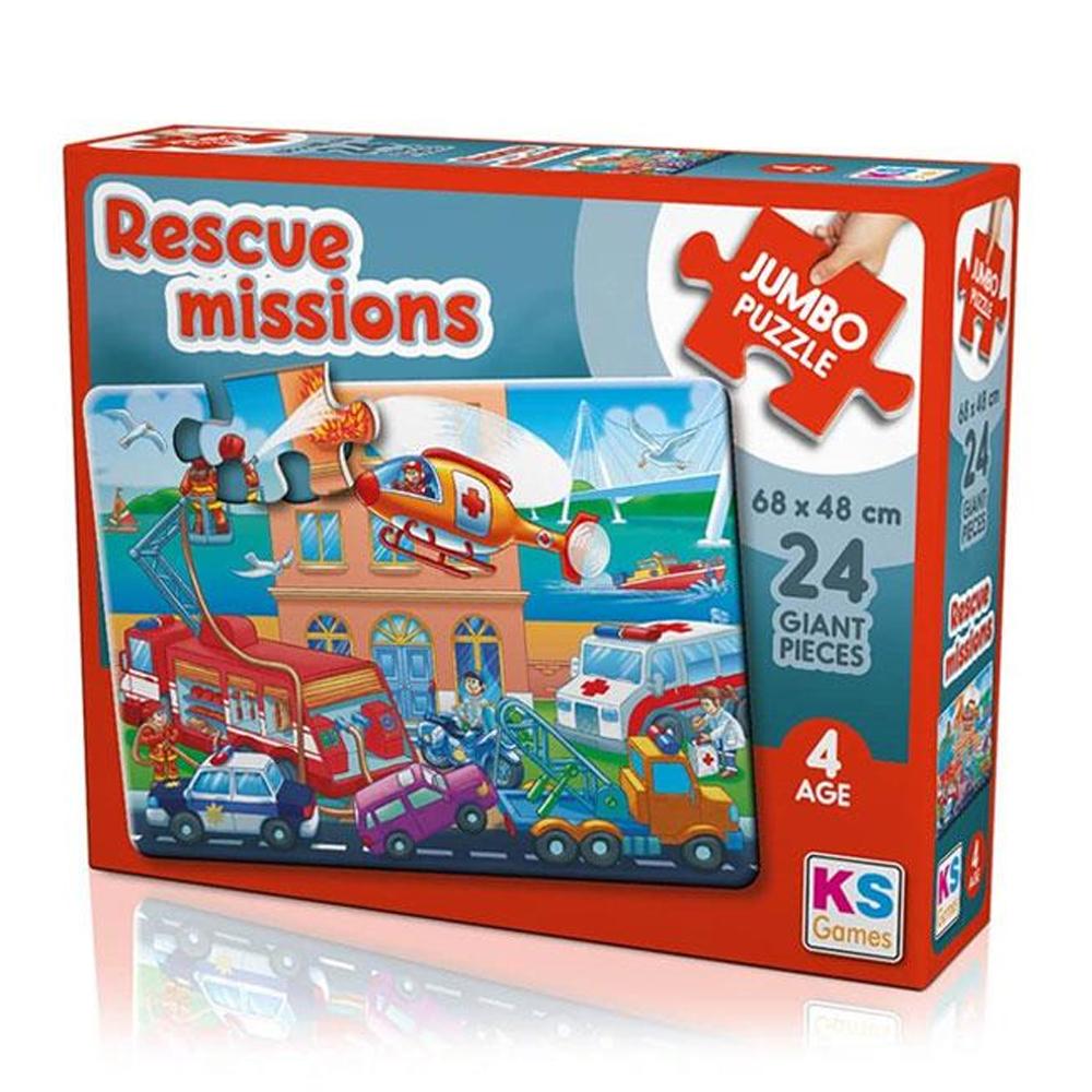 KS GAMES Ks Games Puzzle 24 Parça Rescue Missions Jumbo JP 31009