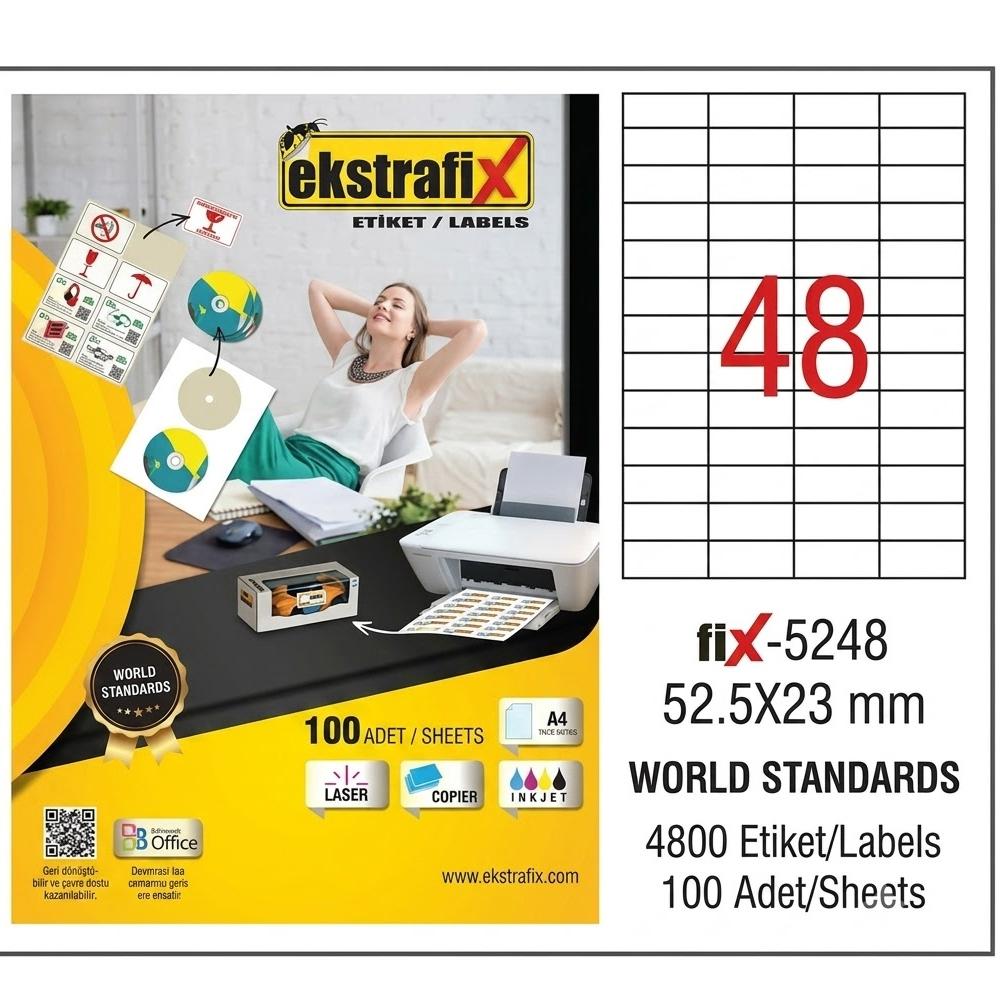 Ekstrafix Laser Etiket 52,5x23 Fix-5248