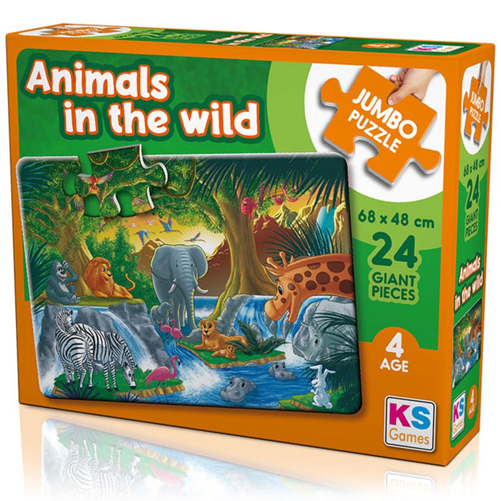 KS GAMES Ks Games Puzzle 24 Parça Animal İn The Wild Jumbo Puzzle JP 31008