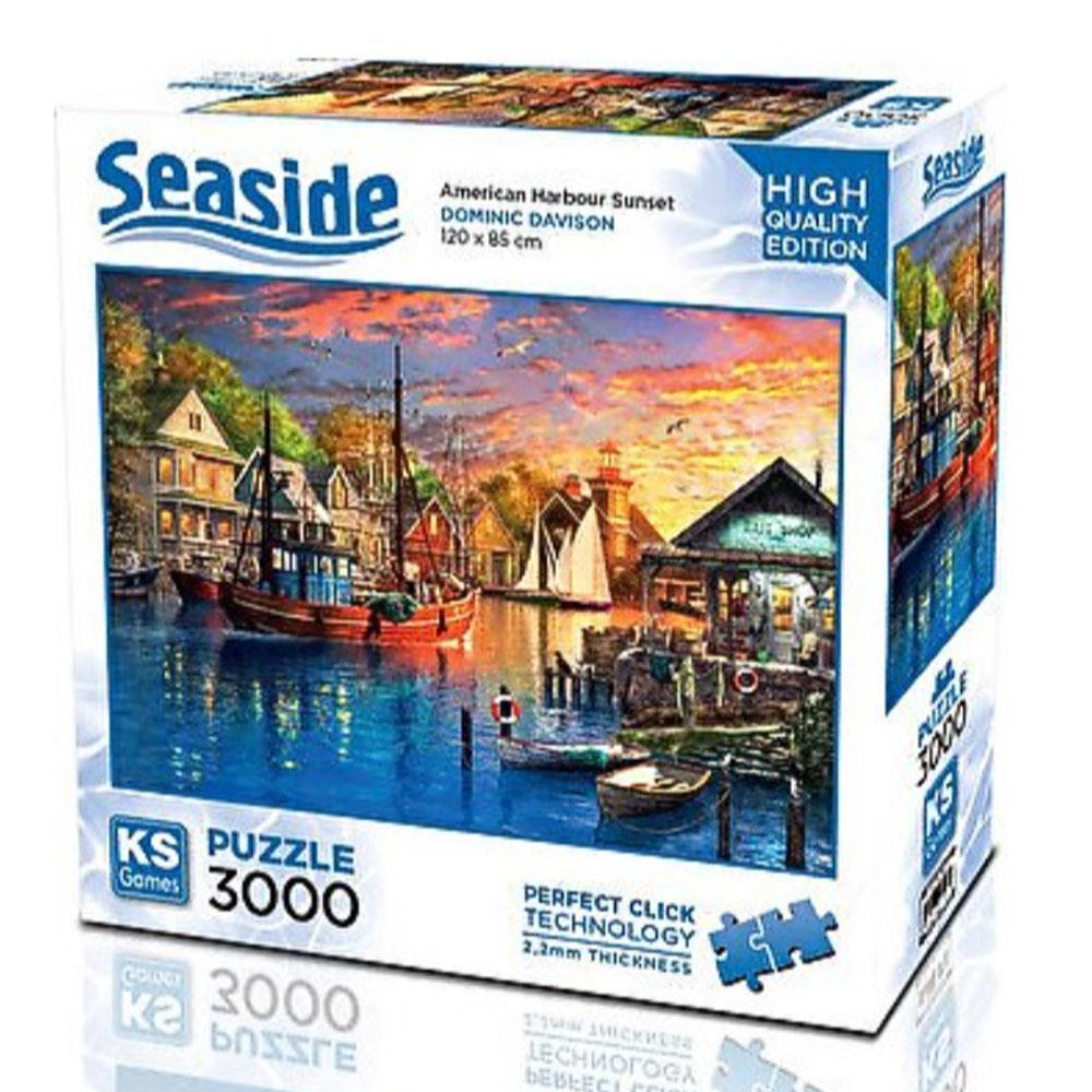 KS GAMES Ks Games Puzzle 3000 Parça American Harbour Sunset 23023